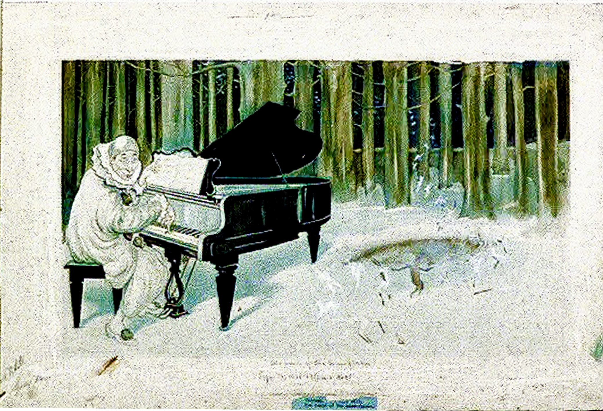 Dance of the Snowflakes a drawing by Oliver Herford