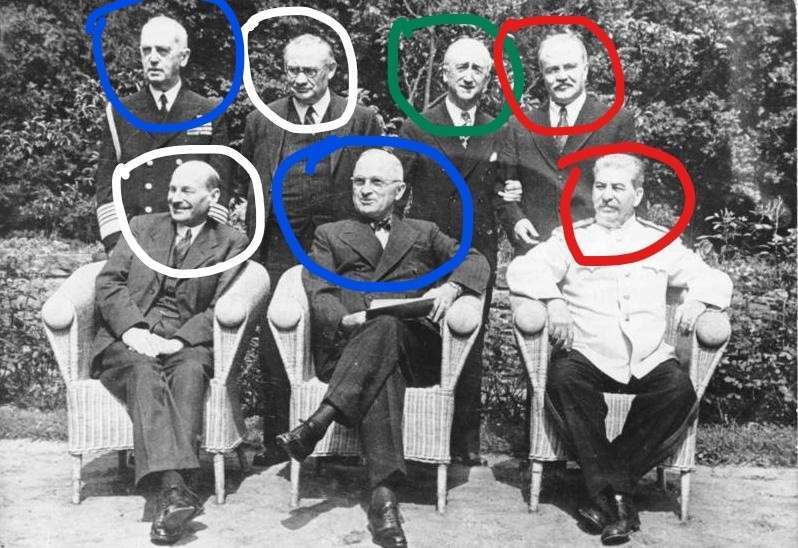 C417 James F. Byrnes, presidential king maker 2 Byrnes at Potsdam with Truman and Stalin 1